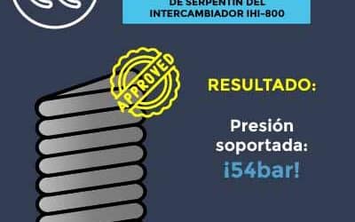 El serpentín del Intercambiador de Hydronik soporta ¡54bar de presión!