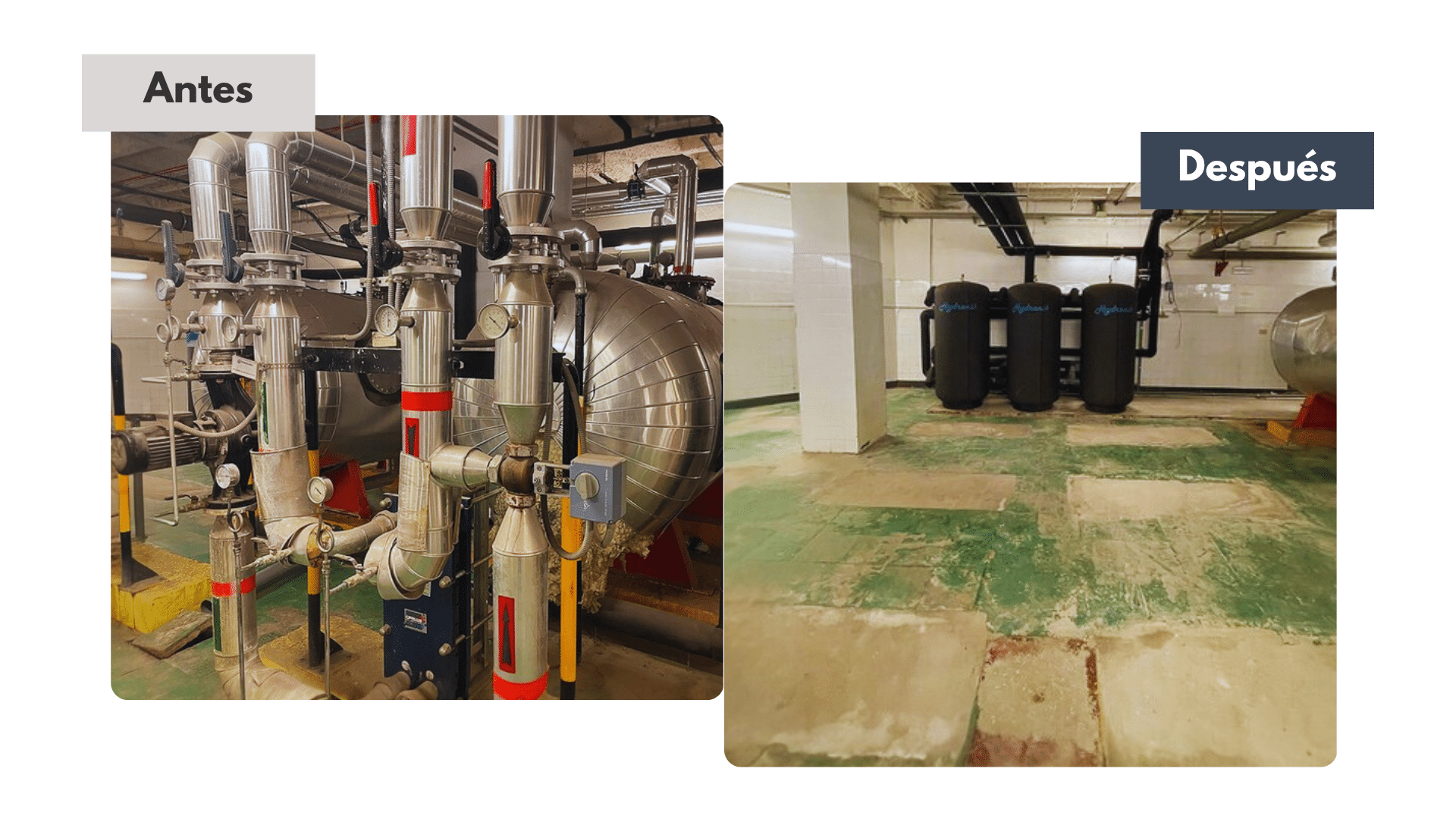 Antes y Después de Instalar IHI Antes y después de sustituir Acumuladores por equipos ACS sin acumulación